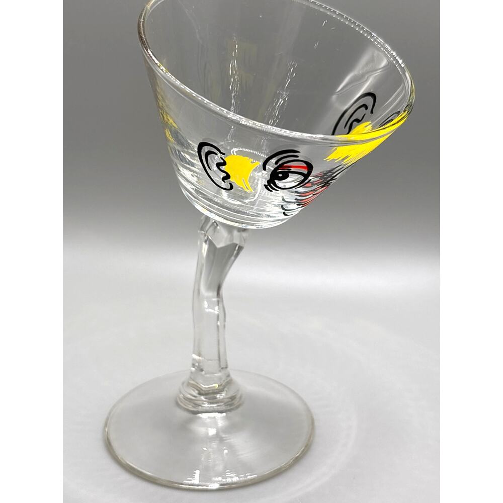 Tipsy Martini Glass "Gay Fad" by Beau Brummel Novelty 1950's Silly Glass Retro - Picture 2 of 7